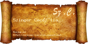 Szinger Cecília névjegykártya